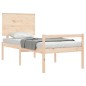 vidaXL Cama para personas mayores con cabecero madera maciza vidaXL Cama para personas mayores con cabecero madera maciza