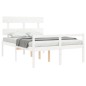 vidaXL Cama para personas mayores con cabecero madera maciza 140x190cm vidaXL Cama para personas mayores con cabecero madera maciza 140x190cm
