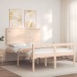 vidaXL Cama para personas mayores con cabecero madera maciza 120x200cm