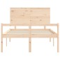 vidaXL Cama para personas mayores con cabecero madera maciza 120x200cm