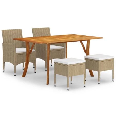vidaXL Juego de comedor de jardín de 5 piezas beige