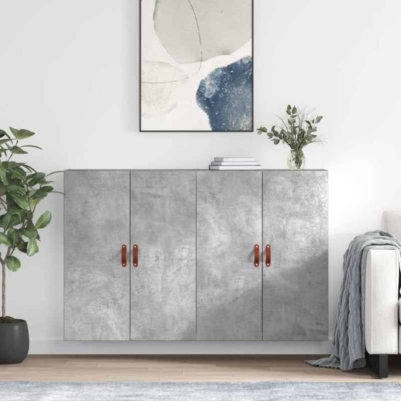 vidaXL Armario de pared 2 unidades gris hormigón 69,5x34x90 cm vidaXL Armario de pared 2 unidades gris hormigón 69,5x34x90 cm