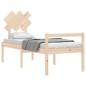vidaXL Cama para personas mayores con cabecero madera maciza vidaXL Cama para personas mayores con cabecero madera maciza