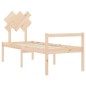 vidaXL Cama para personas mayores con cabecero madera maciza vidaXL Cama para personas mayores con cabecero madera maciza