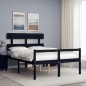 vidaXL Cama para personas mayores con cabecero madera maciza negro vidaXL Cama para personas mayores con cabecero madera maciza negro
