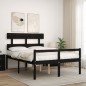 vidaXL Cama para personas mayores con cabecero madera maciza negro vidaXL Cama para personas mayores con cabecero madera maciza negro