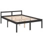 vidaXL Cama para personas mayores con cabecero madera maciza negro vidaXL Cama para personas mayores con cabecero madera maciza negro