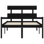 vidaXL Cama para personas mayores con cabecero madera maciza negro vidaXL Cama para personas mayores con cabecero madera maciza negro