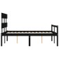 vidaXL Cama para personas mayores con cabecero madera maciza negro vidaXL Cama para personas mayores con cabecero madera maciza negro