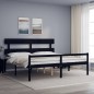 vidaXL Cama matrimonio personas mayores cabecero madera maciza negro vidaXL Cama matrimonio personas mayores cabecero madera maciza negro