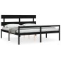 vidaXL Cama matrimonio personas mayores cabecero madera maciza negro vidaXL Cama matrimonio personas mayores cabecero madera maciza negro