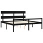 vidaXL Cama matrimonio personas mayores cabecero madera maciza negro vidaXL Cama matrimonio personas mayores cabecero madera maciza negro
