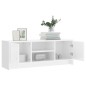 vidaXL Mueble de TV madera de ingeniería blanco brillo 102x30x37,5 cm