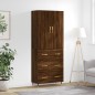 vidaXL Aparador alto madera contrachapada marrón roble 69,5x34x180 cm vidaXL Aparador alto madera contrachapada marrón roble 69,5x34x180 cm