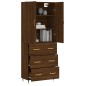 vidaXL Aparador alto madera contrachapada marrón roble 69,5x34x180 cm vidaXL Aparador alto madera contrachapada marrón roble 69,5x34x180 cm