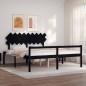 vidaXL Cama matrimonio personas mayores cabecero madera maciza negro vidaXL Cama matrimonio personas mayores cabecero madera maciza negro