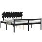 vidaXL Cama matrimonio personas mayores cabecero madera maciza negro vidaXL Cama matrimonio personas mayores cabecero madera maciza negro