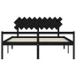 vidaXL Cama matrimonio personas mayores cabecero madera maciza negro vidaXL Cama matrimonio personas mayores cabecero madera maciza negro