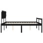 vidaXL Cama matrimonio personas mayores cabecero madera maciza negro vidaXL Cama matrimonio personas mayores cabecero madera maciza negro
