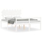 vidaXL Cama matrimonio personas mayores cabecero madera maciza blanco vidaXL Cama matrimonio personas mayores cabecero madera maciza blanco