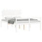 vidaXL Cama matrimonio personas mayores cabecero madera maciza blanco vidaXL Cama matrimonio personas mayores cabecero madera maciza blanco