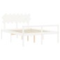 vidaXL Cama matrimonio personas mayores cabecero madera maciza blanco vidaXL Cama matrimonio personas mayores cabecero madera maciza blanco