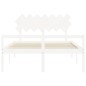 vidaXL Cama matrimonio personas mayores cabecero madera maciza blanco vidaXL Cama matrimonio personas mayores cabecero madera maciza blanco
