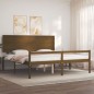 vidaXL Cama personas mayores cabecero madera marrón miel 200x200 cm vidaXL Cama personas mayores cabecero madera marrón miel 200x200 cm