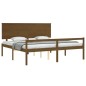 vidaXL Cama personas mayores cabecero madera marrón miel 200x200 cm vidaXL Cama personas mayores cabecero madera marrón miel 200x200 cm