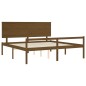 vidaXL Cama personas mayores cabecero madera marrón miel 200x200 cm vidaXL Cama personas mayores cabecero madera marrón miel 200x200 cm