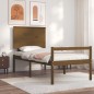 vidaXL Cama personas mayores cabecero madera marrón miel 100x200 cm vidaXL Cama personas mayores cabecero madera marrón miel 100x200 cm