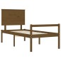vidaXL Cama personas mayores cabecero madera marrón miel 100x200 cm vidaXL Cama personas mayores cabecero madera marrón miel 100x200 cm