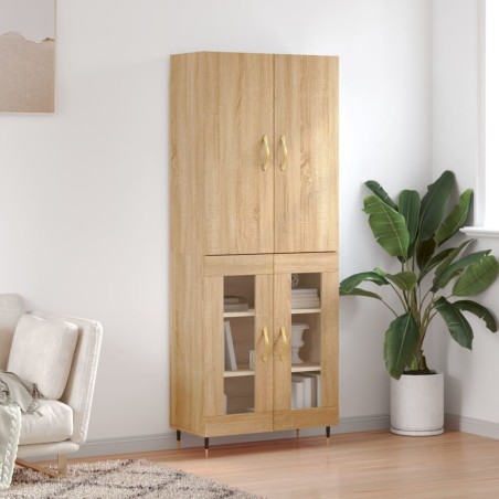 vidaXL Aparador alto madera contrachapada color roble 69,5x34x180 cm
