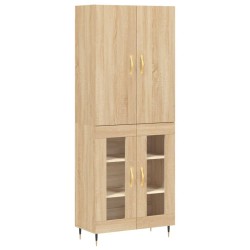 vidaXL Aparador alto madera contrachapada color roble 69,5x34x180 cm