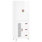 vidaXL Aparador alto madera contrachapada blanco brillo 69,5x34x180 cm vidaXL Aparador alto madera contrachapada blanco brillo 69,5x34x180 cm
