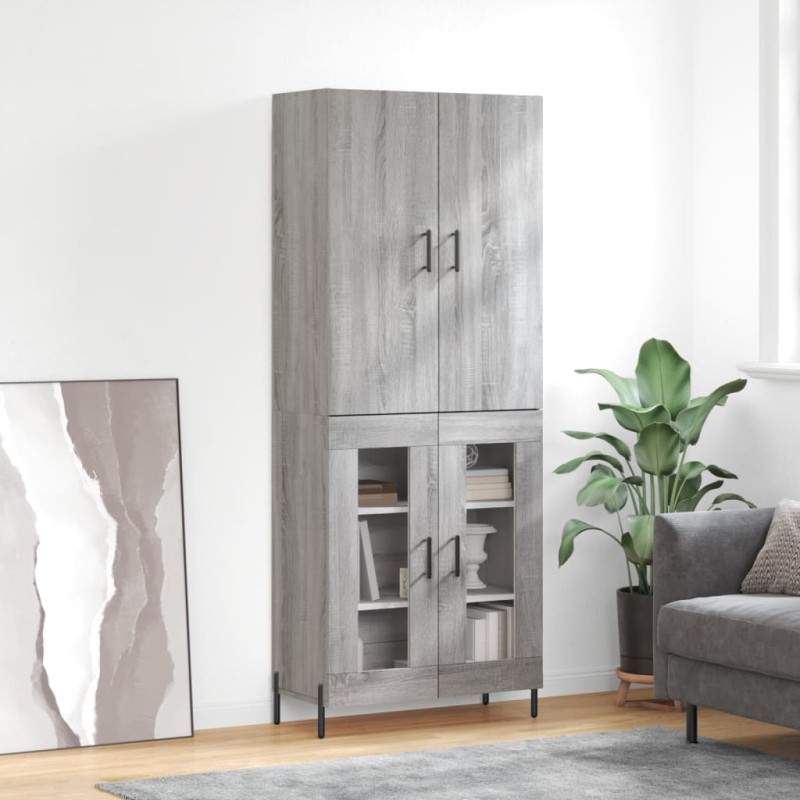 vidaXL Aparador alto madera contrachapada gris sonoma 69,5x34x180 cm vidaXL Aparador alto madera contrachapada gris sonoma 69,5x34x180 cm