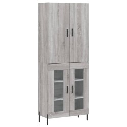 vidaXL Aparador alto madera contrachapada gris sonoma 69,5x34x180 cm
