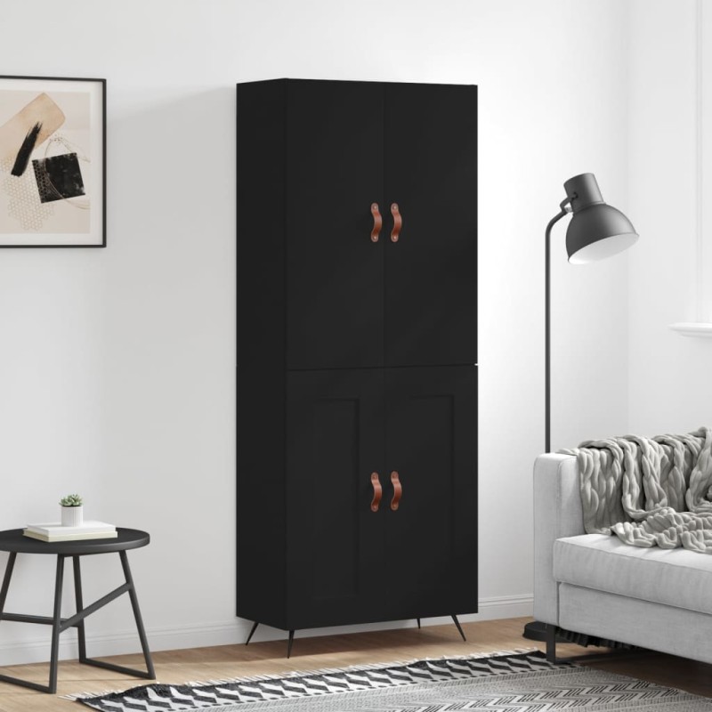 vidaXL Aparador alto madera contrachapada negro 69,5x34x180 cm vidaXL Aparador alto madera contrachapada negro 69,5x34x180 cm