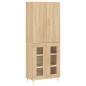 vidaXL Aparador alto madera contrachapada color roble 69,5x34x180 cm