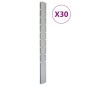 vidaXL Postes de valla de jardín 30 uds acero galvanizado plata 220 cm vidaXL Postes de valla de jardín 30 uds acero galvanizado plata 220 cm