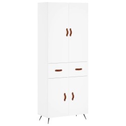 vidaXL Aparador alto madera contrachapada blanco 69,5x34x180 cm