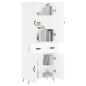 vidaXL Aparador alto madera contrachapada blanco 69,5x34x180 cm vidaXL Aparador alto madera contrachapada blanco 69,5x34x180 cm