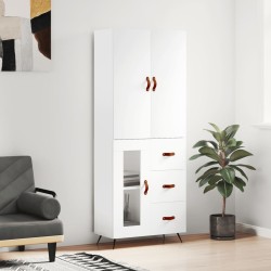 vidaXL Aparador alto madera contrachapada blanco 69,5x34x180 cm