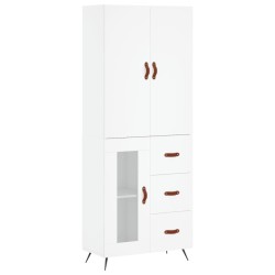 vidaXL Aparador alto madera contrachapada blanco 69,5x34x180 cm