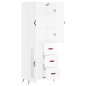 vidaXL Aparador alto madera contrachapada blanco 69,5x34x180 cm vidaXL Aparador alto madera contrachapada blanco 69,5x34x180 cm
