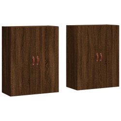 vidaXL Armarios de pared 2 unidades marrón roble 69,5x34x90 cm