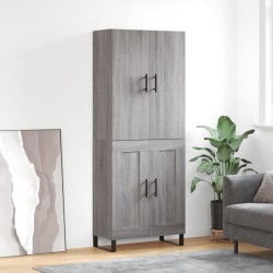 vidaXL Aparador alto madera contrachapada gris sonoma 69,5x34x180 cm