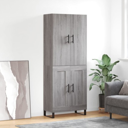 vidaXL Aparador alto madera contrachapada gris sonoma 69,5x34x180 cm
