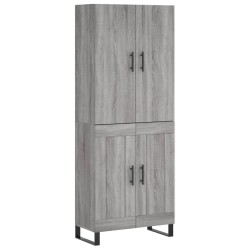 vidaXL Aparador alto madera contrachapada gris sonoma 69,5x34x180 cm