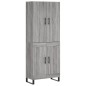 vidaXL Aparador alto madera contrachapada gris sonoma 69,5x34x180 cm